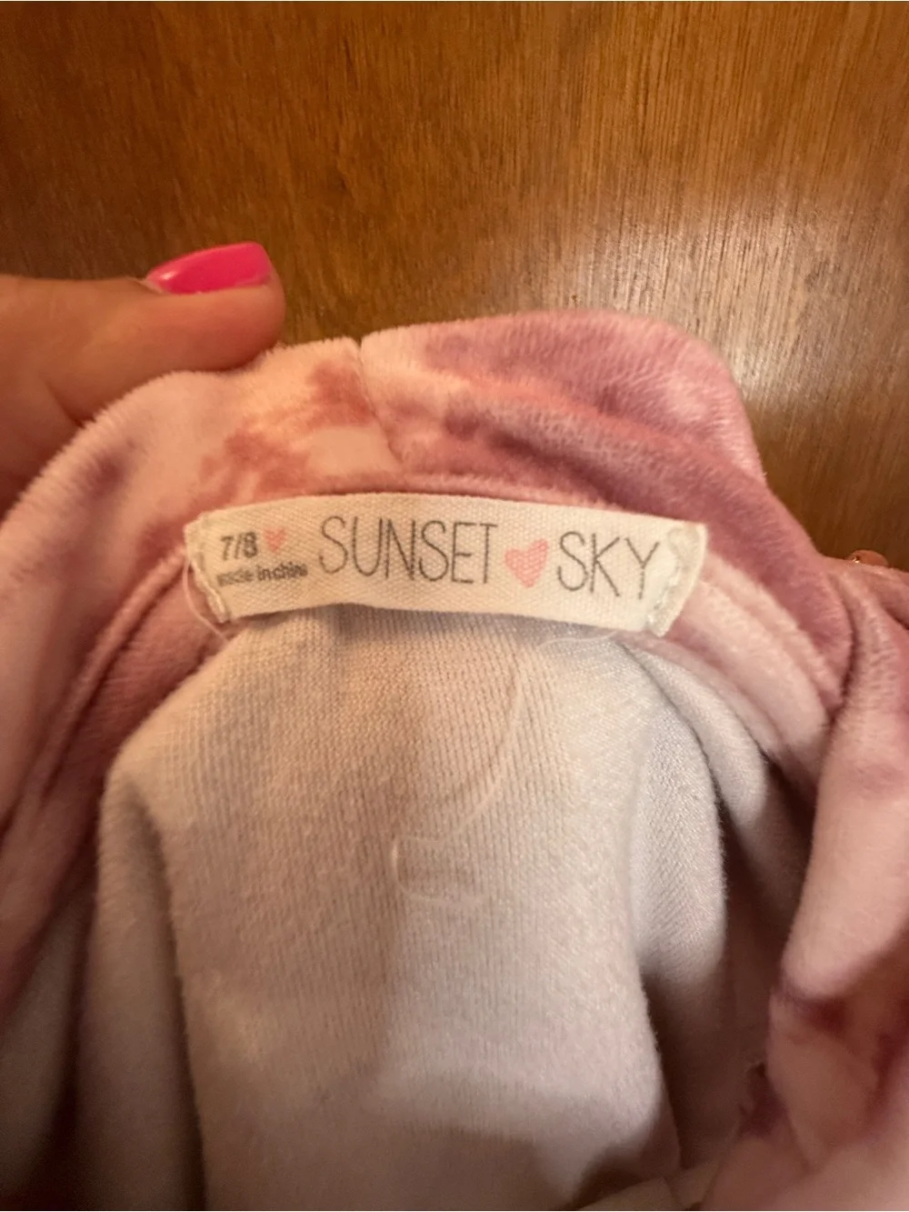 Sunset Sky Girls Velour Tie Dye Sequin Hoodie & Jogger Pants Set - Size 7/8